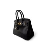 Birkin 30 Black Box Calfskin Gold Plated G Square Stamp - Image 17