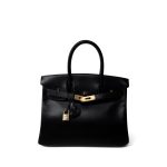 Birkin 30 Black Box Calfskin Gold Plated G Square Stamp - Image 10