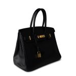Birkin 30 Black Noir Vachette Ardennes Gold Plated Hardware - Image 9