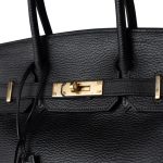 Birkin 30 Black Noir Vachette Ardennes Gold Plated Hardware - Image 10
