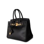 Birkin 30 Black Noir Vachette Ardennes Gold Plated Hardware - Image 13