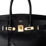 Birkin 30 Black Noir Vachette Ardennes Gold Plated Hardware - Image 16