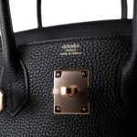 Birkin 30 Noir Togo Rose Gold Plated Hardware D Stamp - Image 12