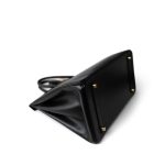 Birkin 35 Black Box Calfskin Gold Plated F Square Stamp - Image 10