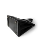 Birkin 35 Black Box Calfskin Gold Plated F Square Stamp - Image 8