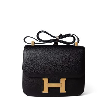 Constance 24 Black Epsom Gold Plated C Stamp