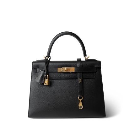 Kelly Sellier 28 Black Epsom Gold Plated C Stamp