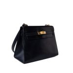 Hermes Vintage Mini Kelly Navy Box Calfskin Leather Shoulder Bag - Image 2