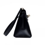 Hermes Vintage Mini Kelly Navy Box Calfskin Leather Shoulder Bag - Image 5