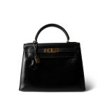 Kelly 28 Black Box Calfskin Gold Plated - Image 4
