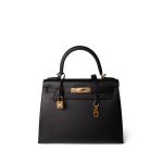 Kelly 28 Black Epsom Gold Plated B Stamp