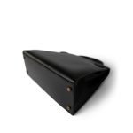 Kelly 28 Sellier Black Box Calfskin Gold Plated P Circle Stamp - Image 8