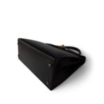 Kelly 28 Sellier Black Box Calfskin Gold Plated P Circle Stamp - Image 6