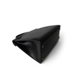 Kelly 28 Sellier Black Box Calfskin Gold Plated P Circle Stamp - Image 10