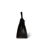 Kelly 28 Sellier Black Box Calfskin Gold Plated P Circle Stamp - Image 3