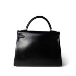 Kelly 32 Black Box Calfskin Gold Plated A Square Stamp - Image 8