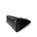 Kelly 32 Black Box Calfskin Gold Plated A Square Stamp - Image 5