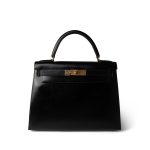 Kelly Sellier 28 Black Box Calfskin Gold Plated (V) Stamp - Image 2