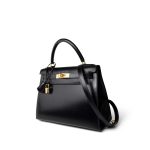 Kelly Sellier 28 Black Box Calfskin Gold Plated X Circle Stamp - Image 7
