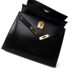 Kelly Sellier 28 Black Box Calfskin Gold Plated X Circle Stamp - Image 11