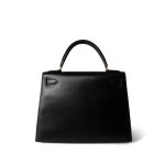 Kelly Sellier 28 Black Box Calfskin Gold Plated Y Circle Stamp - Image 2