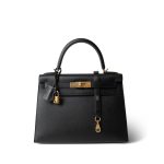 Kelly Sellier 28 Black Epsom Gold Plated C Stamp