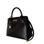 Kelly Sellier 28 Box Calfskin Gold Plated Hardware M Circle Stamp - Image 8