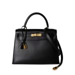 Kelly Sellier 28 Box Calfskin Gold Plated Hardware M Circle Stamp - Image 10