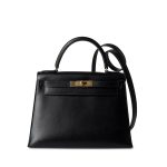 Kelly Sellier 28 Box Calfskin Gold Plated Hardware M Circle Stamp - Image 2