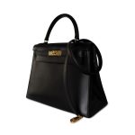 Kelly Sellier 28 Box Calfskin Gold Plated Hardware M Circle Stamp - Image 5