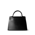 Kelly Sellier 28 Box Calfskin Palladium Plated G Square Stamp - Image 9
