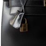 Kelly Sellier 32 Black Box Calfskin Gold Plated (U) Stamp - Image 3