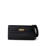 Kelly Wallet To Go Black Veau Epsom Gold Plated B Stamp - Image 3