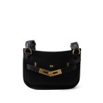 Mini Jypsiere Black Evergrain Calfskin w/ Wooly Strap Gold Plated B Stamp - Image 4
