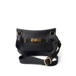 Mini Jypsiere Black Evergrain Calfskin w/ Wooly Strap Gold Plated B Stamp - Image 3