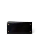 Mini Kelly Sellier 20 Black Box Calfskin Gold Plated P Circle Stamp - Image 9