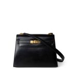 Mini Kelly Sellier 20 Black Box Calfskin Gold Plated P Circle Stamp