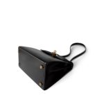 Mini Kelly Sellier 20 Black Box Calfskin Gold Plated P Circle Stamp - Image 10