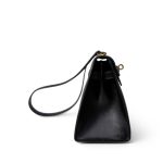 Mini Kelly Sellier 20 Black Box Calfskin Gold Plated P Circle Stamp - Image 7