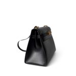Mini Kelly Sellier 20 Black Box Calfskin Gold Plated P Circle Stamp - Image 6