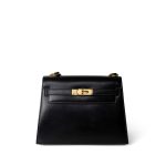 Mini Kelly Sellier 20 Black Box Calfskin Gold Plated P Circle Stamp - Image 2