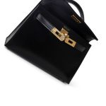 Mini Kelly Sellier Noir Box Calfskin Gold Plated Z Stamp - Image 15
