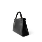 Mini Kelly Sellier Noir Box Calfskin Gold Plated Z Stamp - Image 5