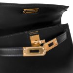 Mini Kelly Sellier Noir Box Calfskin Gold Plated Z Stamp - Image 14