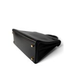 Vintage Kelly 28 Black Box Calfskin Gold Plated X Circle Stamp w/ Wallet - Image 5