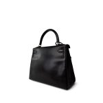 Vintage Kelly Retourne 28 Black Box Calfskin Gold Plated ￼C Square Stamp - Image 9
