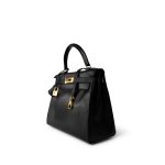 Vintage Kelly Retourne 28 Black Box Calfskin Gold Plated ￼C Square Stamp - Image 4