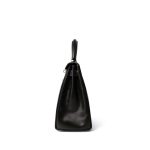 Vintage Kelly Retourne 28 Black Box Calfskin Gold Plated ￼C Square Stamp - Image 5