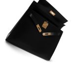 Vintage Kelly Sellier 28 Black Box Calfskin Gold Plated R Circle Stamp - Image 19