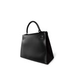 Vintage Kelly Sellier 28 Black Box Calfskin Gold Plated R Circle Stamp - Image 5